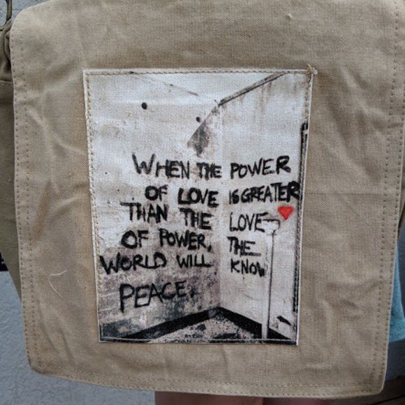 Vintage Addiction Recycled Military Tent CrossBody - Picture 2 of 5